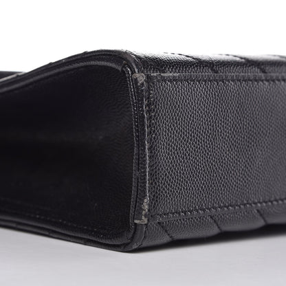 Saint Laurent Grain De Poudre Matelasse Chevron Large Monogram Satchel Black 8 of 13