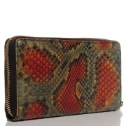 Gucci Python Bamboo Zip Around Large Wallet Orange 3 of 16