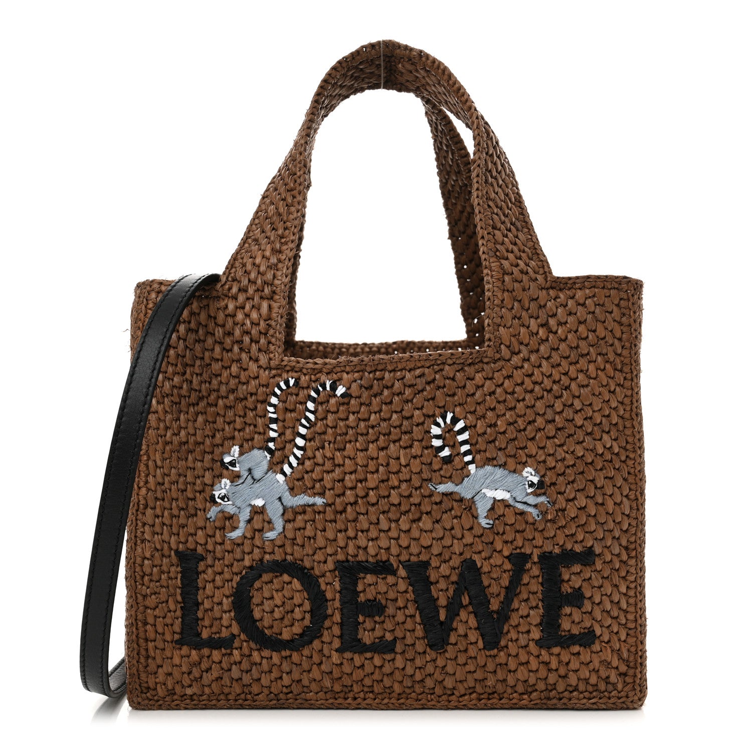 Loewe X SUNA FUJITA Raffia Small Font Tote Brown 1 of 12