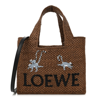 Loewe X SUNA FUJITA Raffia Small Font Tote Brown 1 of 12