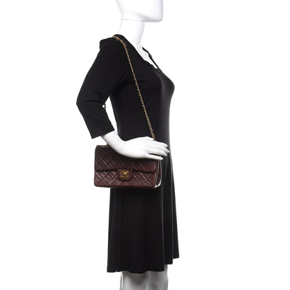 Chanel Lambskin Quilted Small Double Flap Burgundy 2 of 13