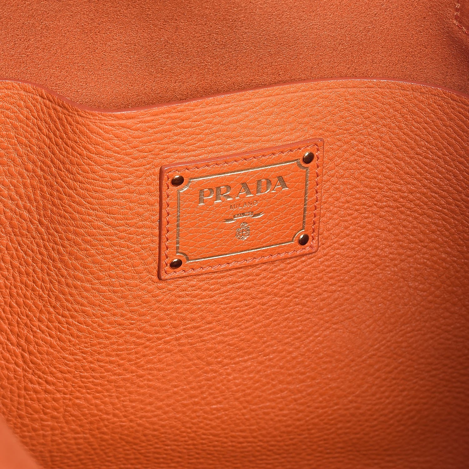 Prada Vitello Daino Shopping Tote Papaya 6 of 8