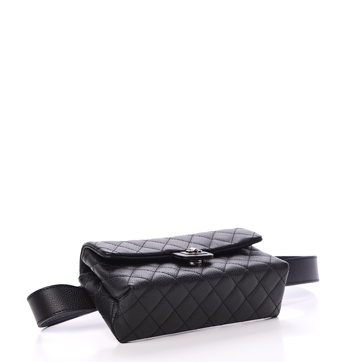 Chanel Grained Calfskin Quilted 2.55 Reissue Flap Belt Bag Clutch Black 3 of 10