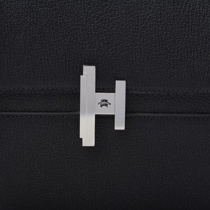 Hermes Chevre Mysore Cinhetic Boxy Top Handle Bag Black 9 of 10