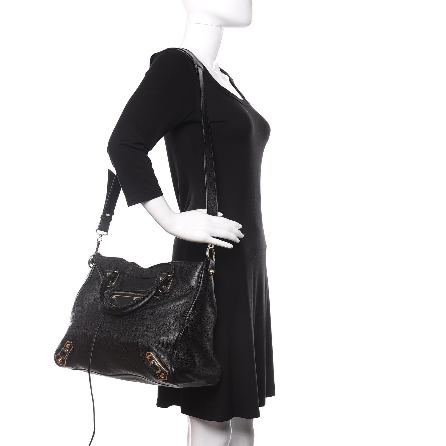 Balenciaga Chevre Gold Metallic Edge Hardware Velo Black 2 of 9
