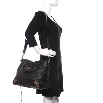 Balenciaga Chevre Gold Metallic Edge Hardware Velo Black 2 of 9