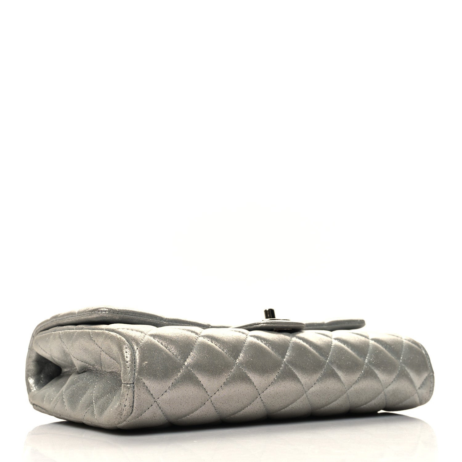 Chanel Iridescent Calfskin Quilted Clutch With Chain Flap Silver 4 of 11