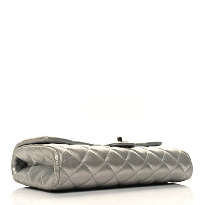 Chanel Iridescent Calfskin Quilted Clutch With Chain Flap Silver 4 of 11