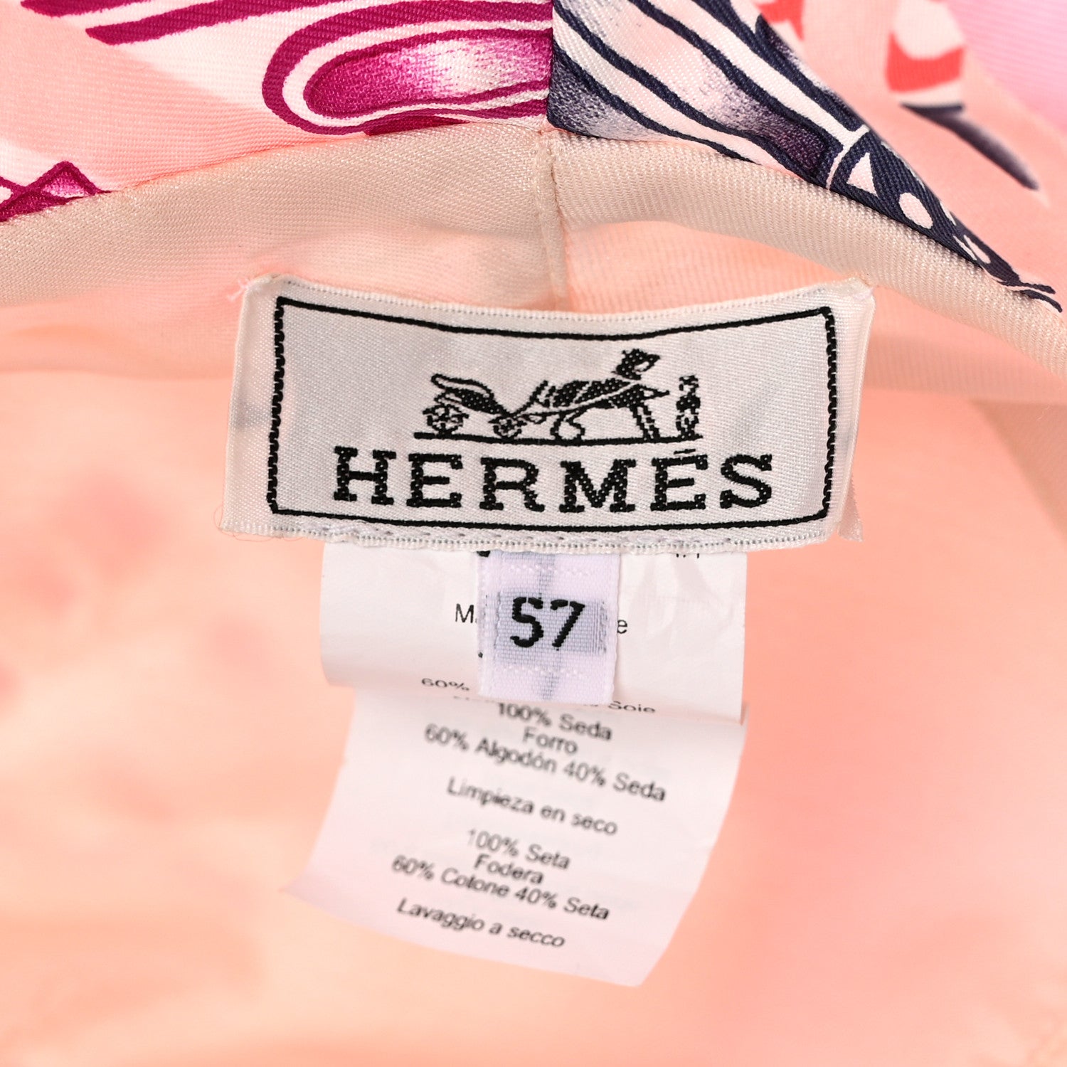 Hermes Silk Carla Patchwork Bucket Hat 57 8 of 8
