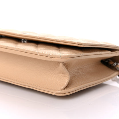 Chanel Caviar Quilted Wallet On Chain WOC Beige 10 of 11