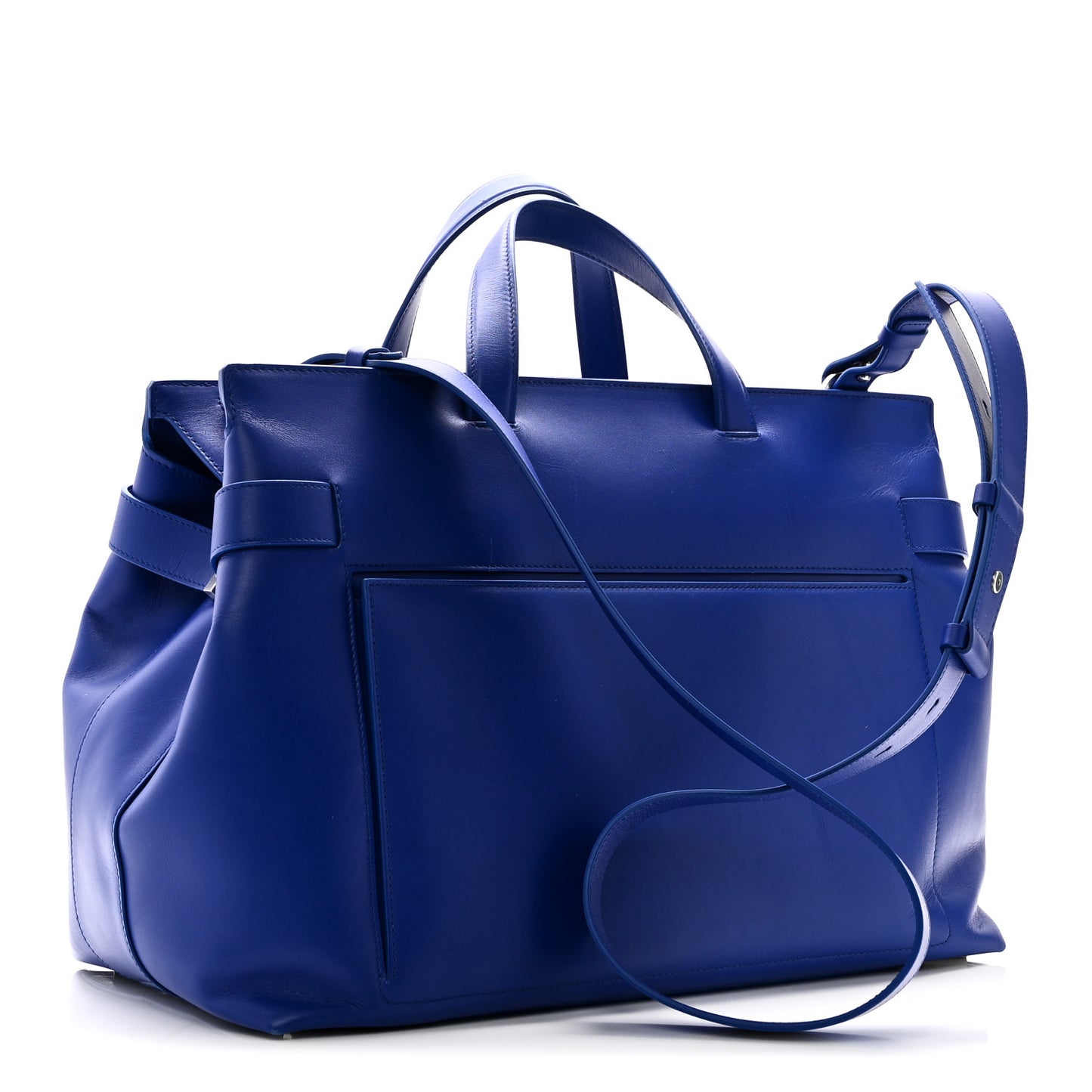 Calfskin Calfskin XL Gancini Buckles Tote Bag Blue