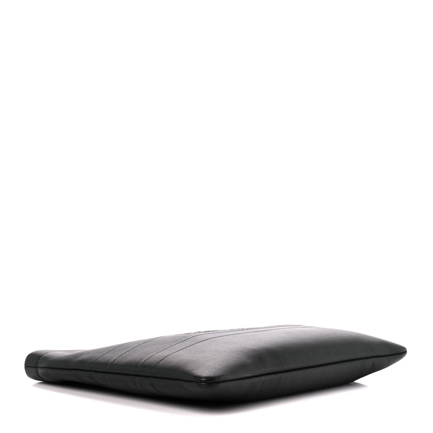 Calfskin Medium Diordouble Zip Pouch Black