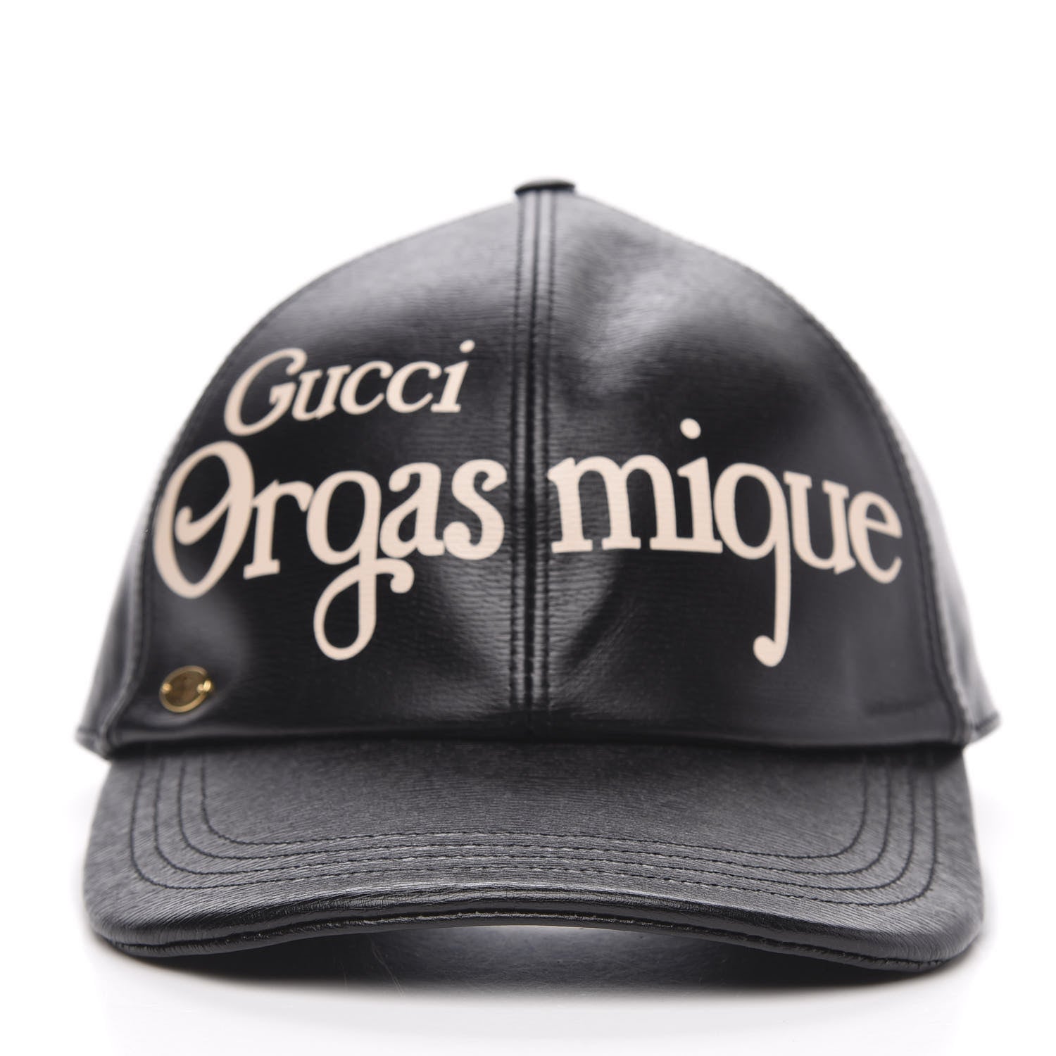 Gucci Calfskin Orgasmique Print Baseball Hat Black 3 of 8