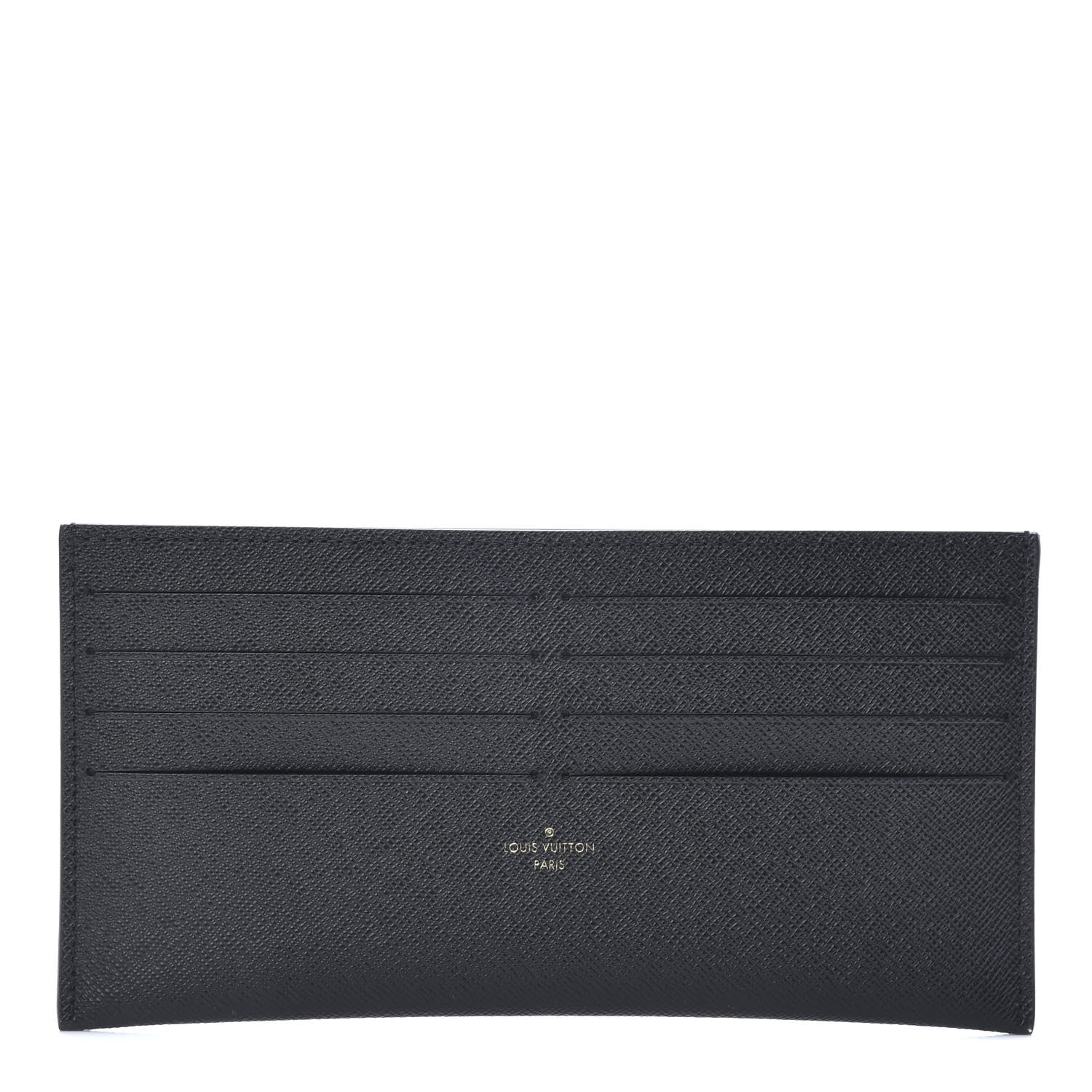 Louis Vuitton Calfskin Felicie Chain Wallet Card Holder Insert Black 1 of 6