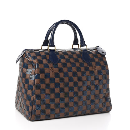 Louis Vuitton Damier Paillettes Speedy 30 Blue 2 of 12