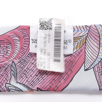 Hermes Silk Tree Of Song Twilly Bleu Pale Rose Blue Jean 4 of 5