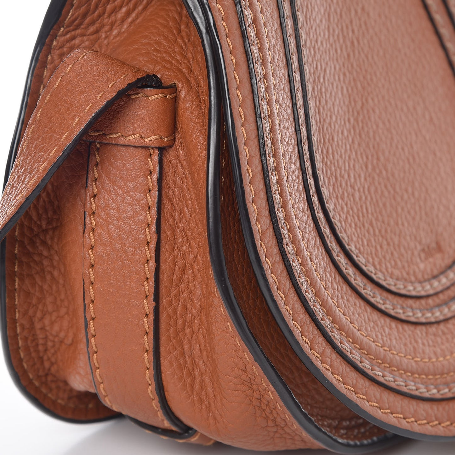 Calfskin Mini Marcie Round Crossbody Bag Tan