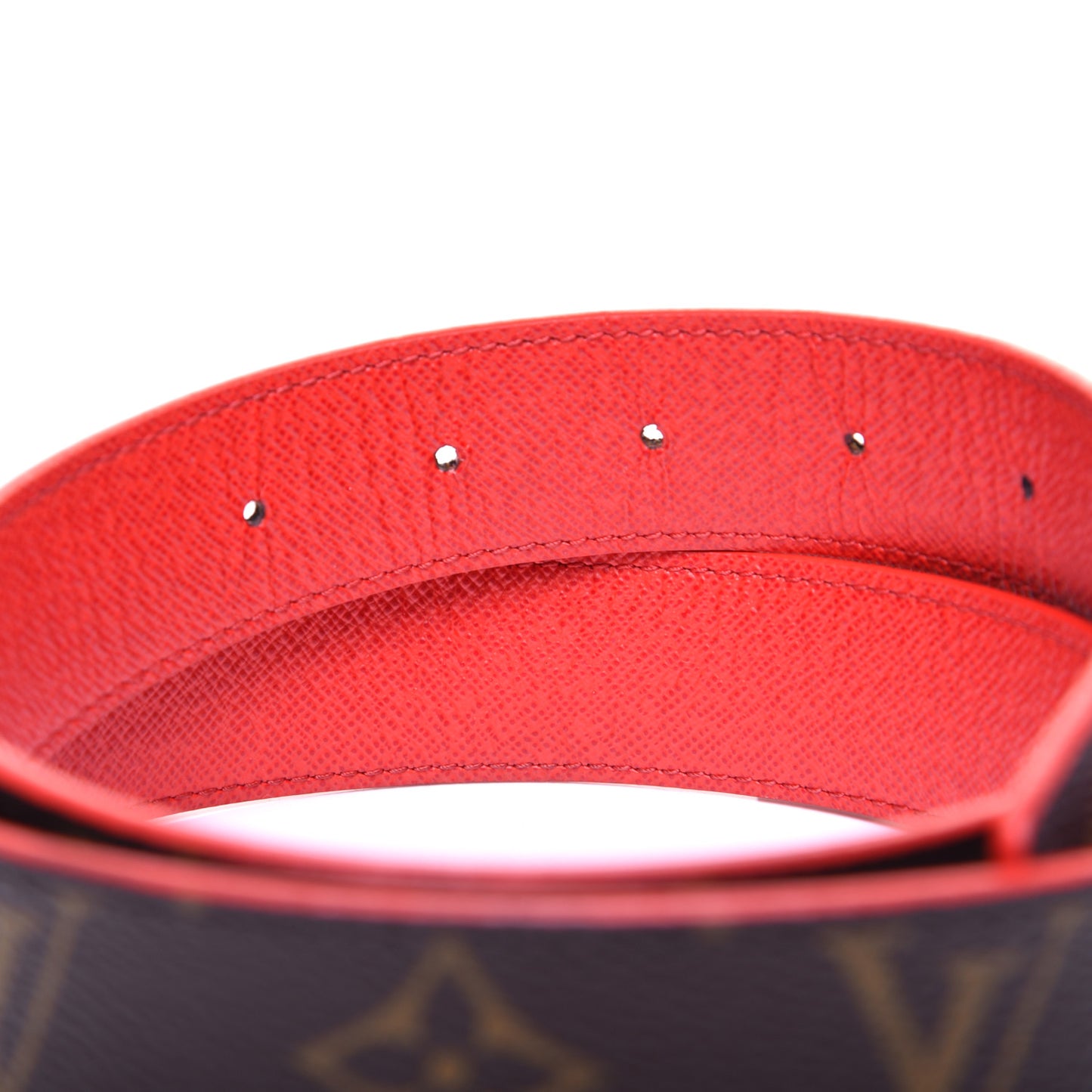 Monogram 30mm LV Initiales Reversible Belt 80 32 Coquelicot