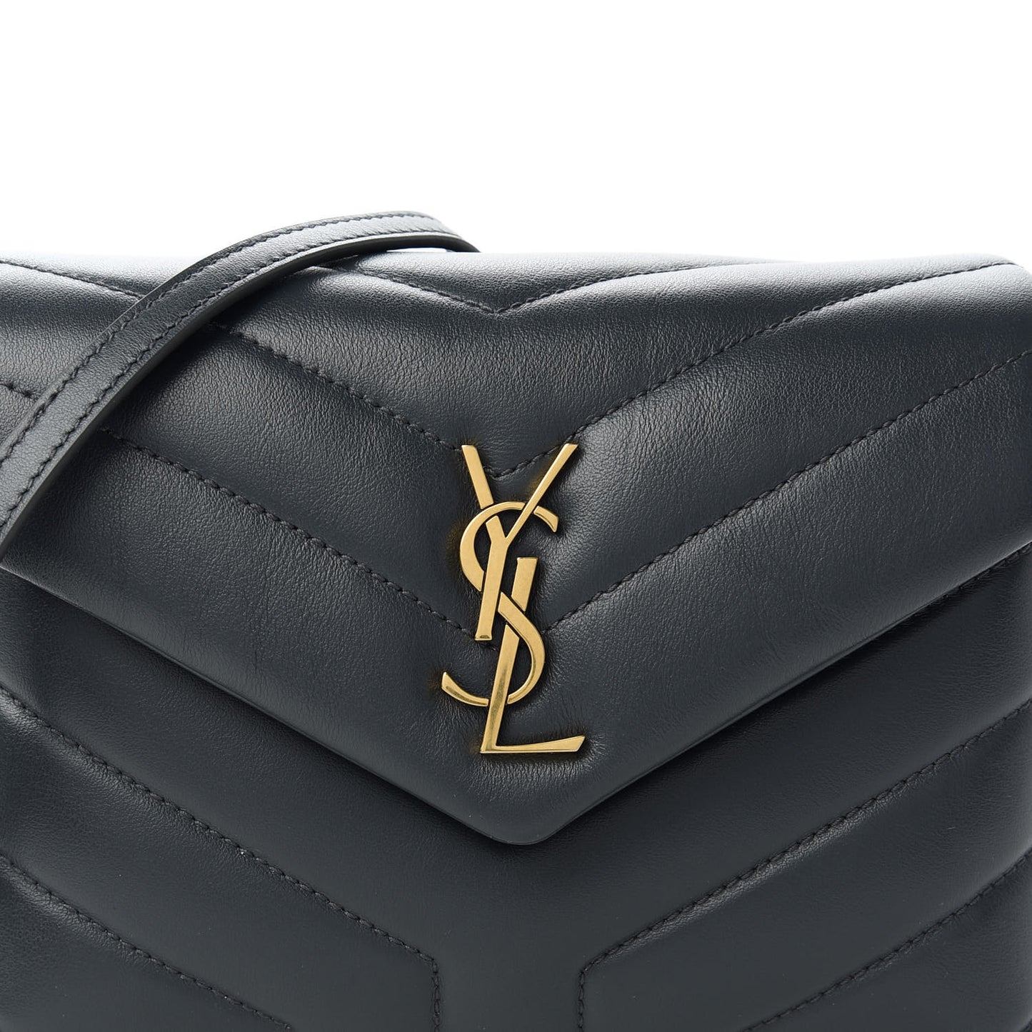 Calfskin Y Quilted Monogram Toy Loulou Crossbody Bag Graphite