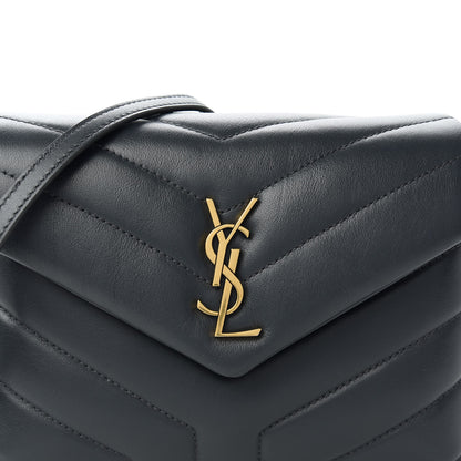 Saint Laurent Calfskin Y Quilted Monogram Toy Loulou Crossbody Bag Graphite 10 of 12