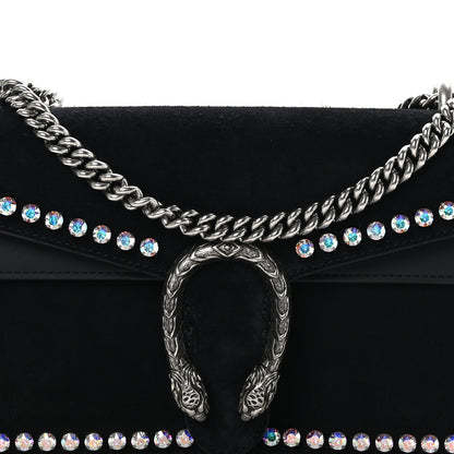Gucci Suede Crystal Small Dionysus Shoulder Bag Black 9 of 12