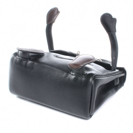 Hermes Swift Quelle Idole Kelly Doll Handbag Noir and Havane RARE 5 of 9