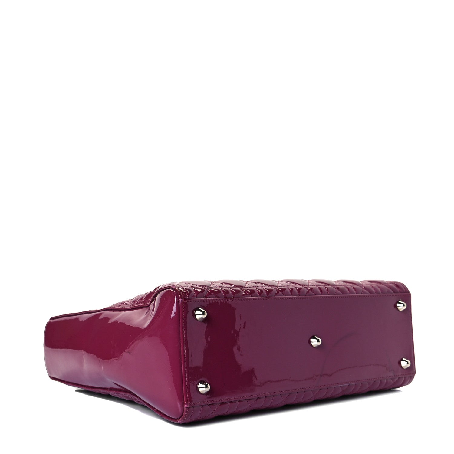 Christian Dior Patent Cannage Large Lady Dior Dark Pink 4 of 8
