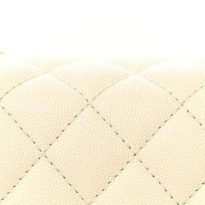 Chanel Caviar Elaphe Quilted Small Coco Handle Flap Ivory 9 of 13