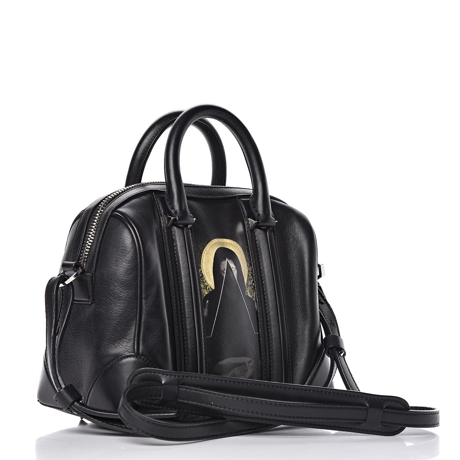 Givenchy Calfskin Coated Canvas Madonna Print Mini Lucrezia Black 3 of 11