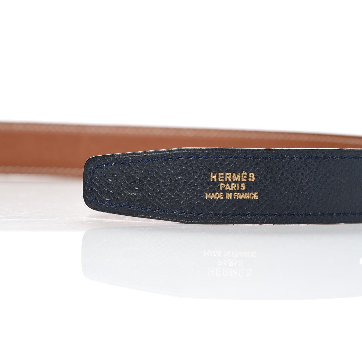 Courchevel 24mm Constance H Belt 65 Bleu Marine Gold