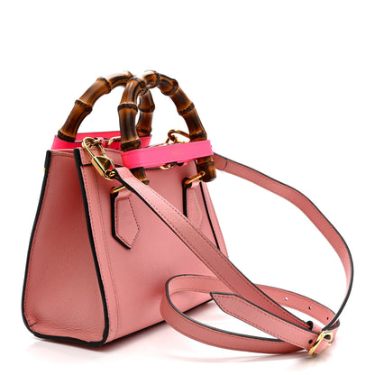 Gucci Wonka Grain Calfskin Mini Diana Tote Bag Wild Rose Fuxia Fluo 3 of 15