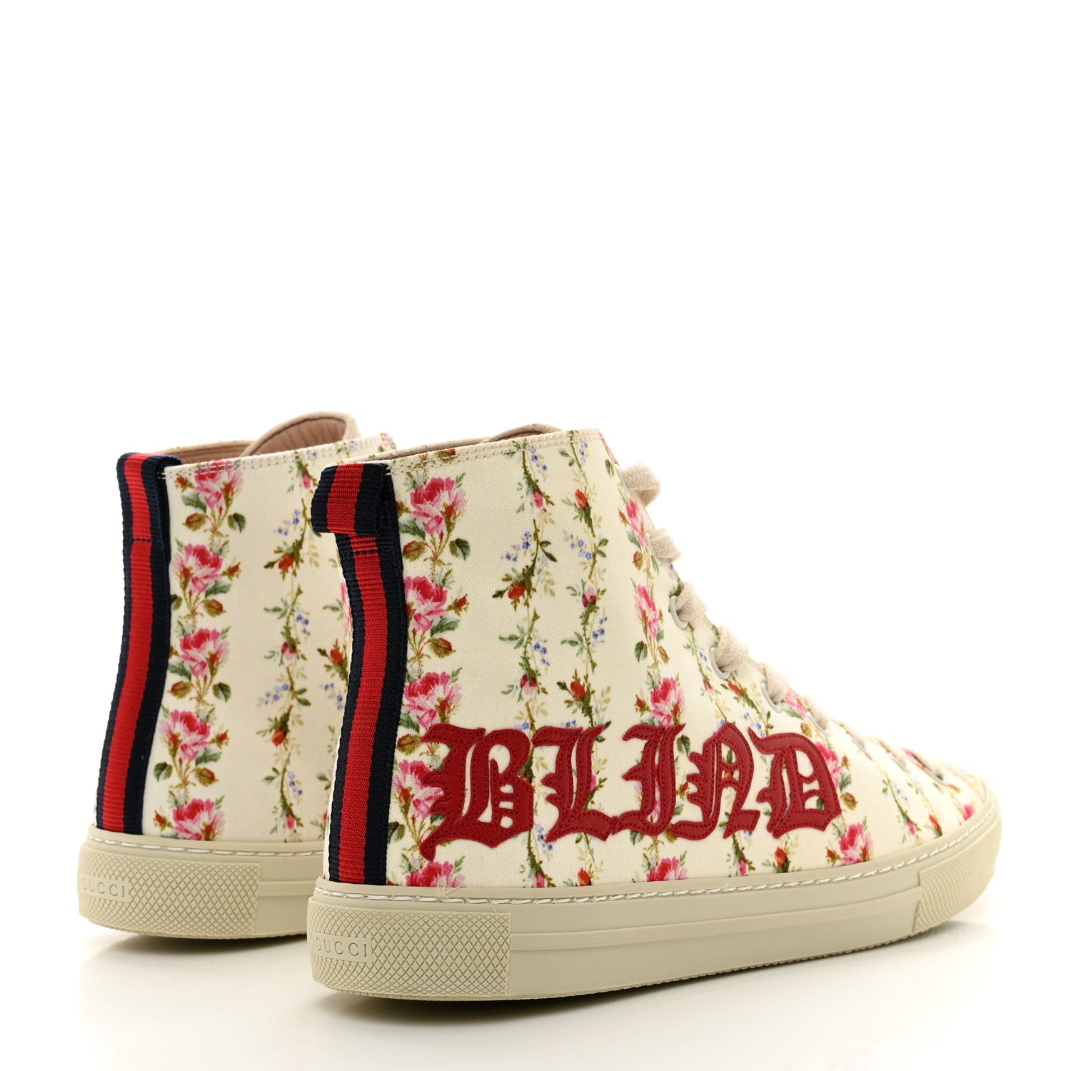 Gucci Canvas Romantic Print Major Blind For Love High Top Sneakers 38 Ivory 4 of 10