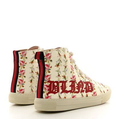 Gucci Canvas Romantic Print Major Blind For Love High Top Sneakers 38 Ivory 4 of 10