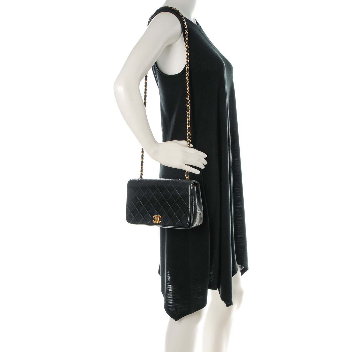 Lambskin Quilted Small Single Flap Black