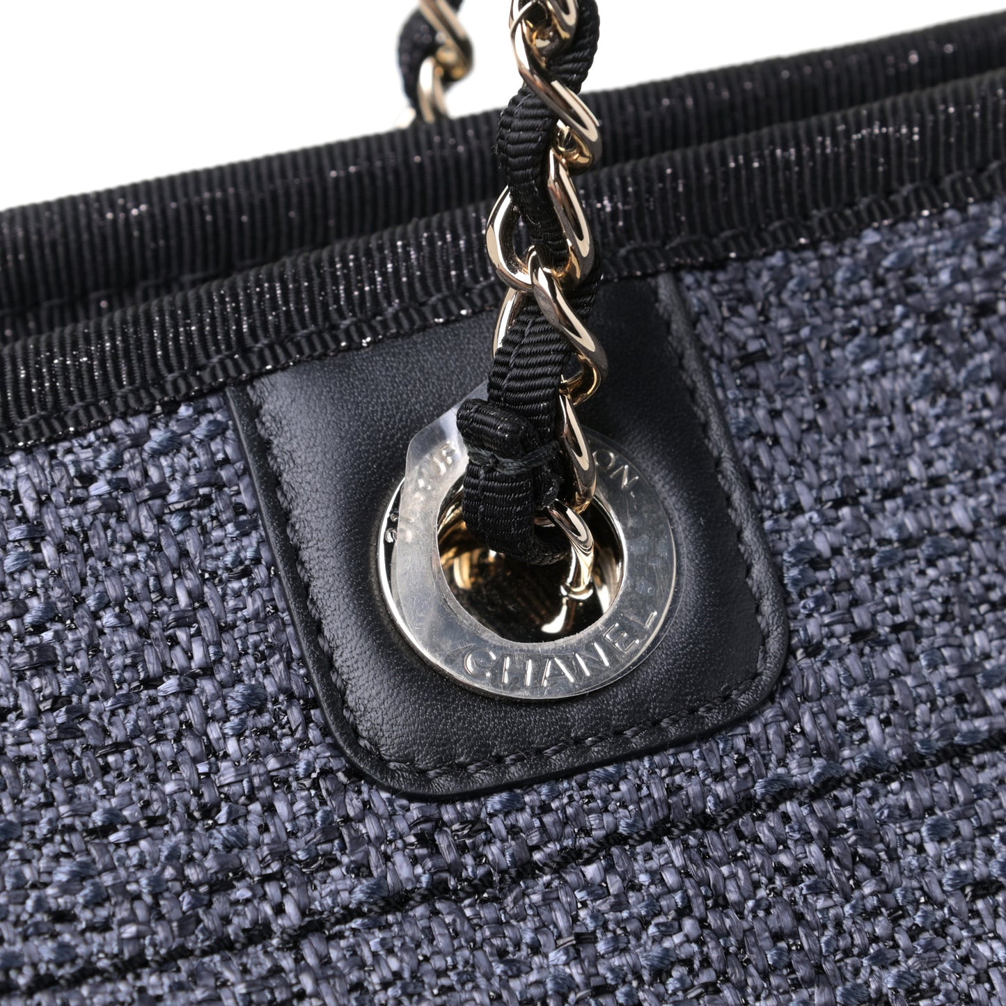 Lurex Boucle Small Deauville Tote Black