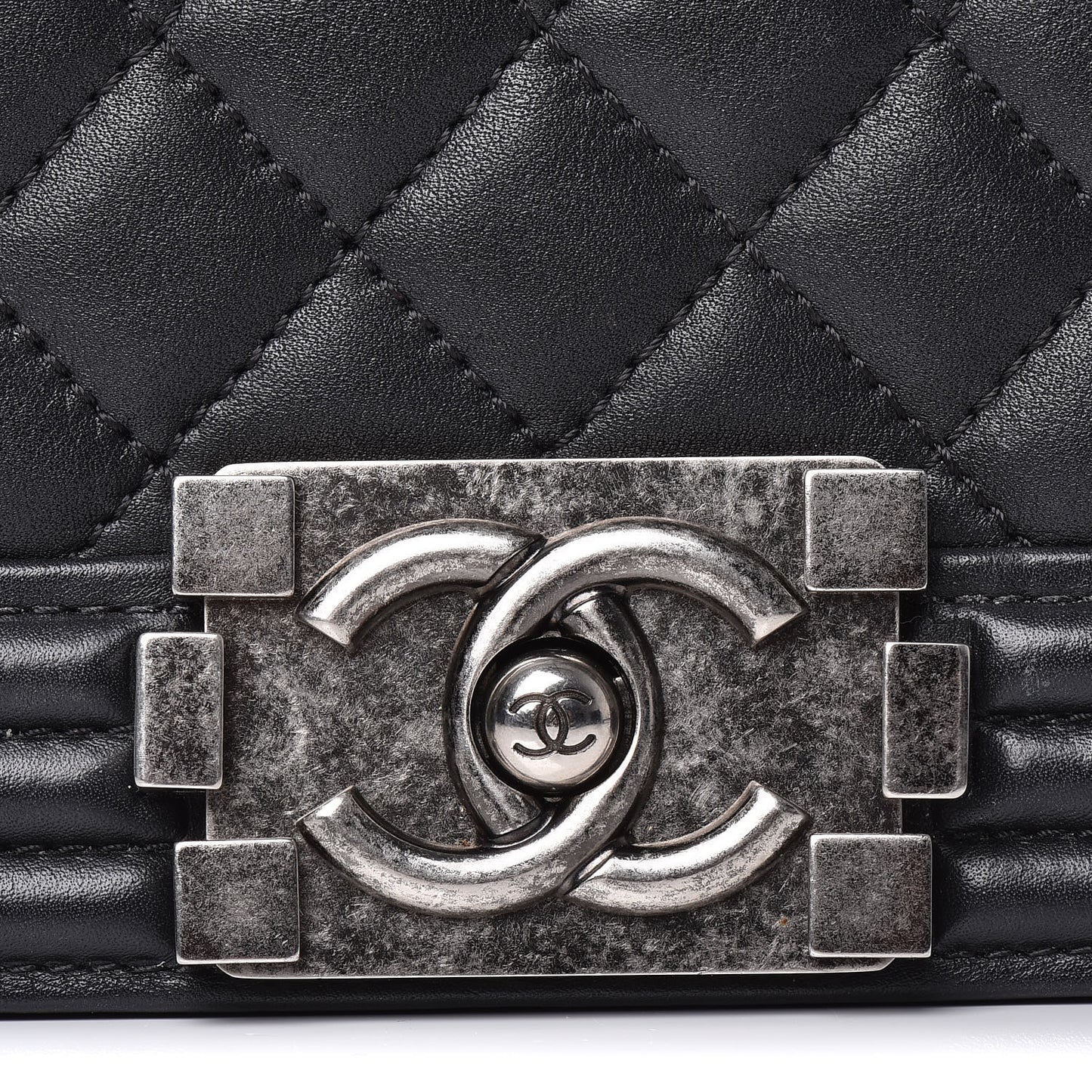Lambskin Quilted New Medium Boy Flap Black