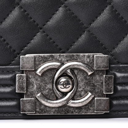 Chanel Lambskin Quilted New Medium Boy Flap Black 12 of 14
