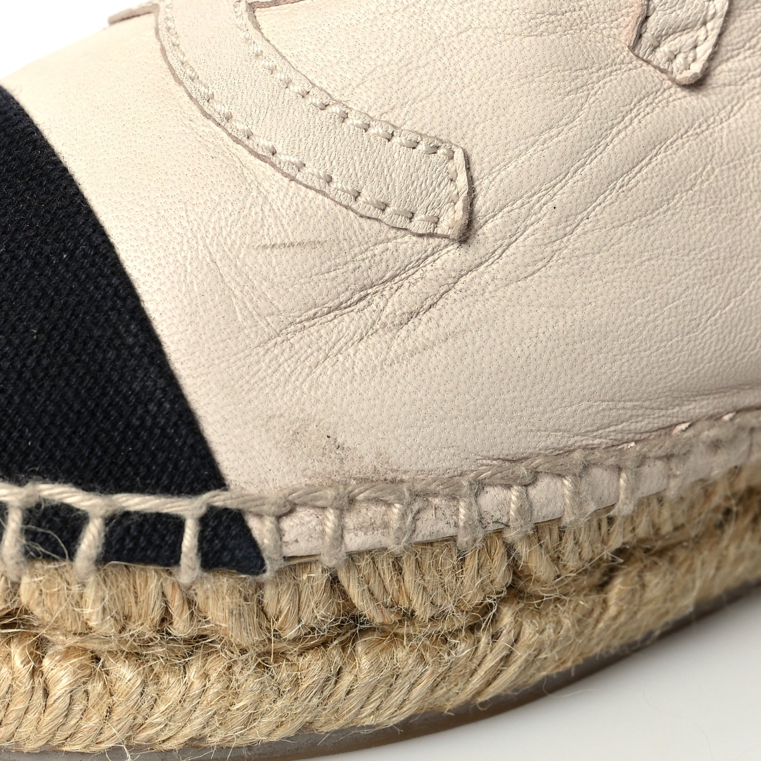 Chanel Calfskin Grosgrain CC Espadrilles 40 Ivory Black 10 of 10