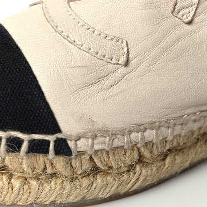 Chanel Calfskin Grosgrain CC Espadrilles 40 Ivory Black 10 of 10
