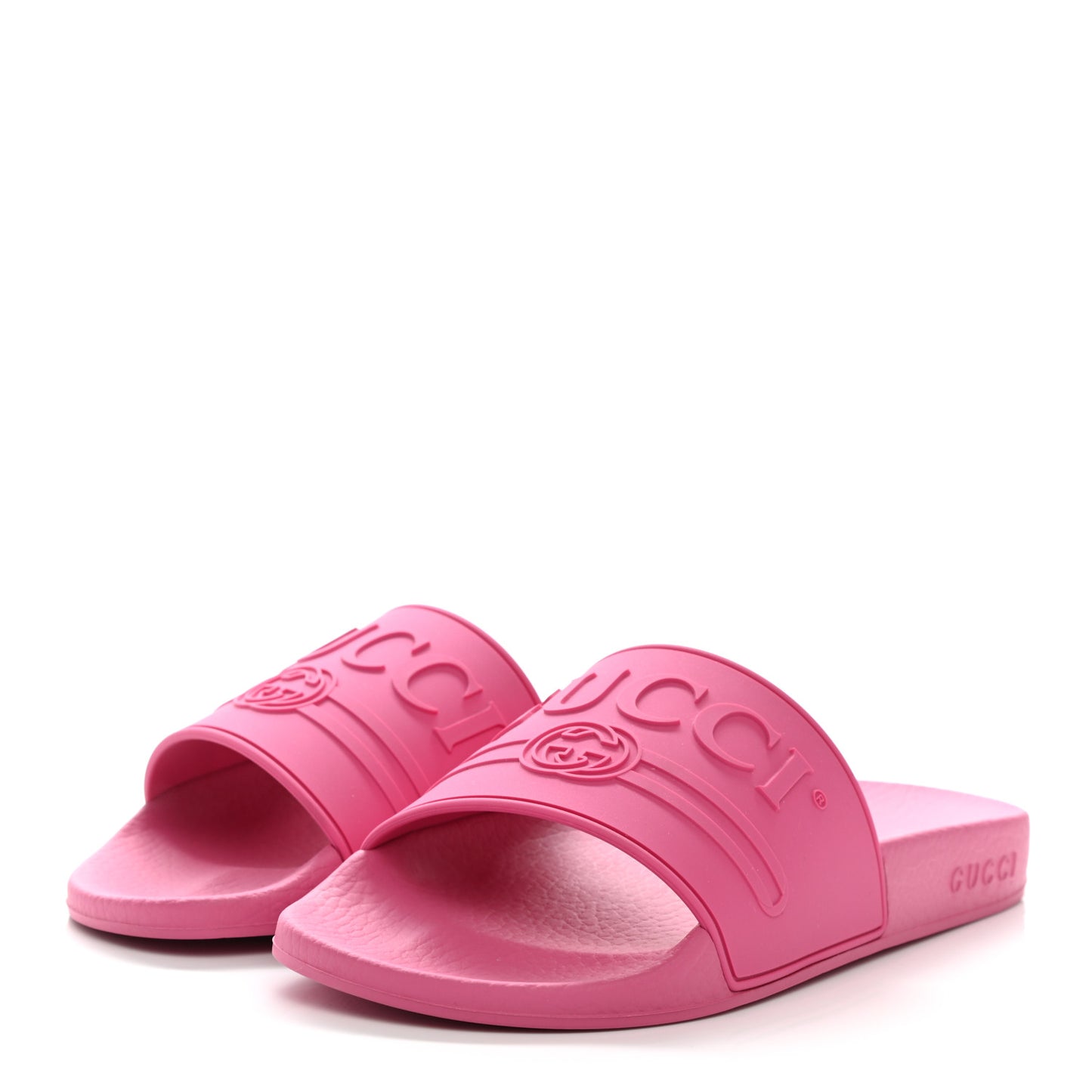 Rubber Womens Logo Slide Sandals 37 Fuchsia