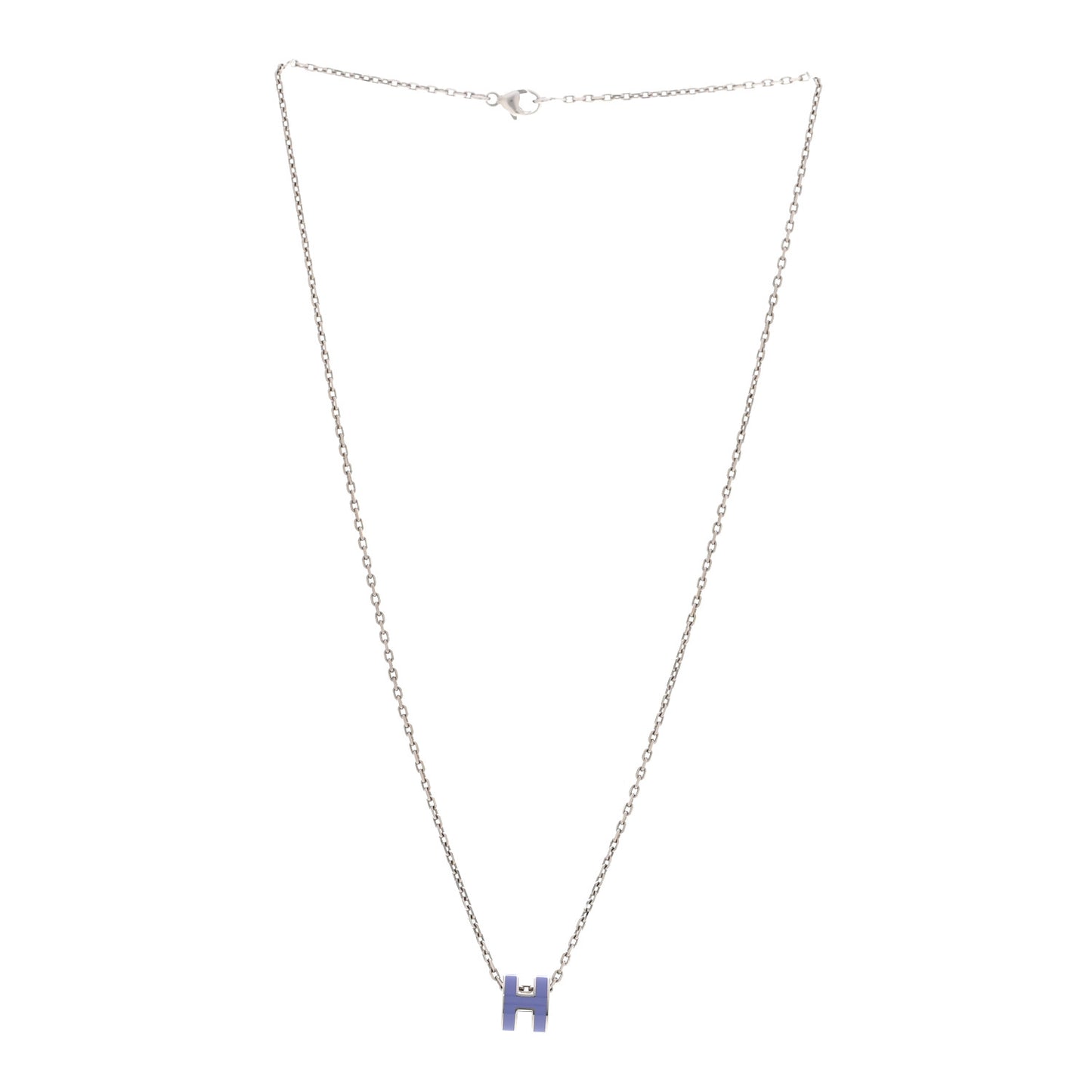 Lacquered Palladium Mini Pop H Pendant Necklace Lilas