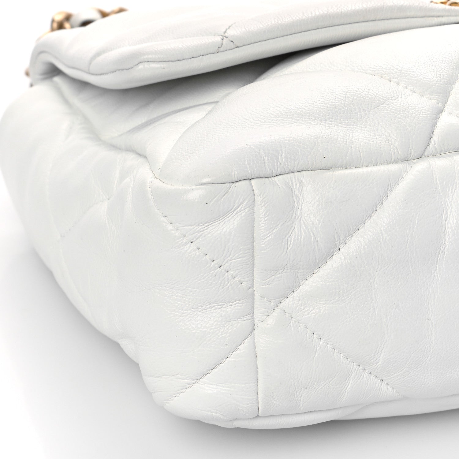 Chanel Goatskin Quilted Large Chanel 19 Flap White 8 of 9