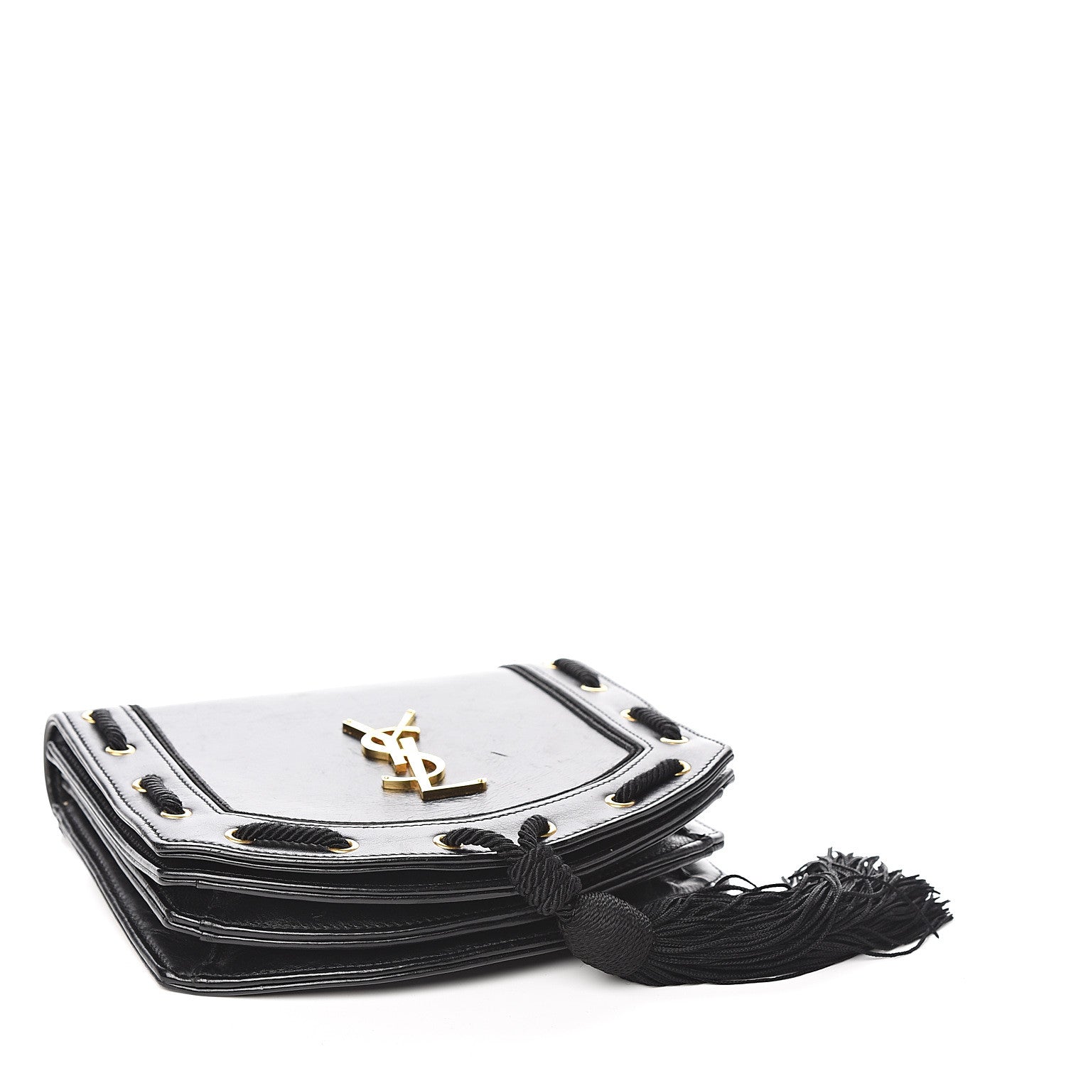 Saint Laurent Calfskin Medium Monogram Fetish Satchel Black 3 of 11