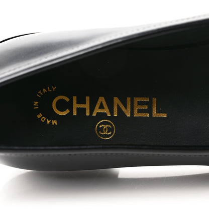 Chanel Shiny Calfskin CC Moccasin Loafers 38.5 Black 7 of 7
