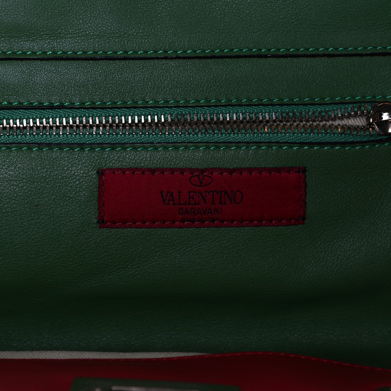 Valentino Garavani Vitello Colorblock Small Rockstud Tote Deep Rose Clover Grey Scarlet 5 of 13