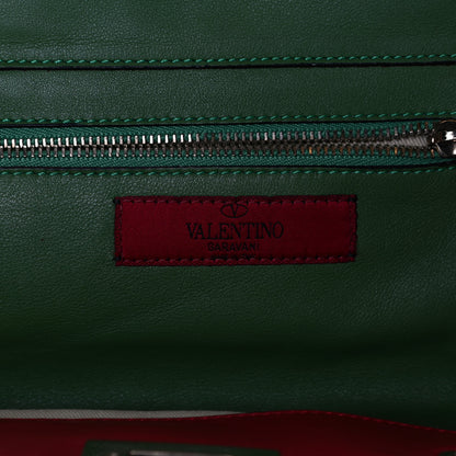 Valentino Garavani Vitello Colorblock Small Rockstud Tote Deep Rose Clover Grey Scarlet 5 of 13