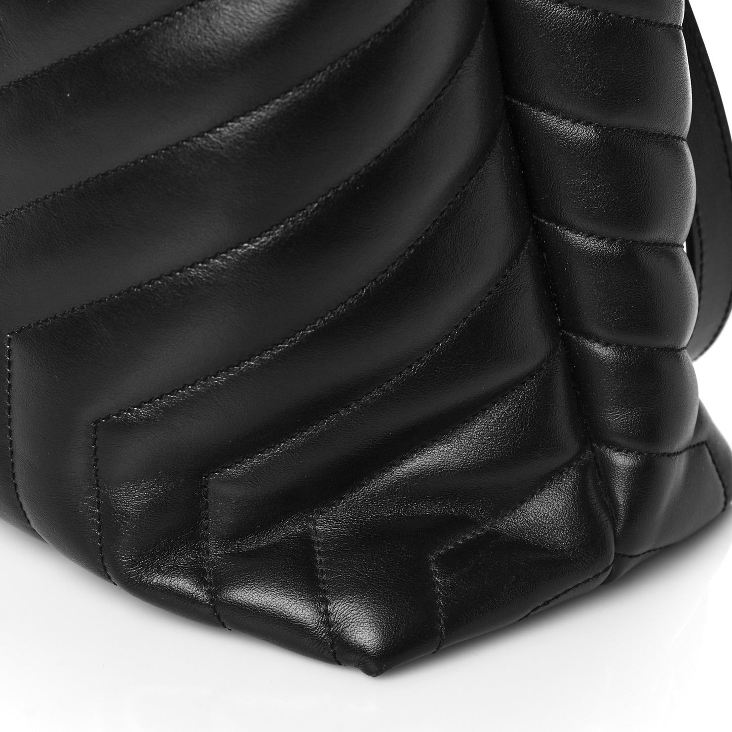 Calfskin Y Quilted Monogram Large Loulou Shopper Black