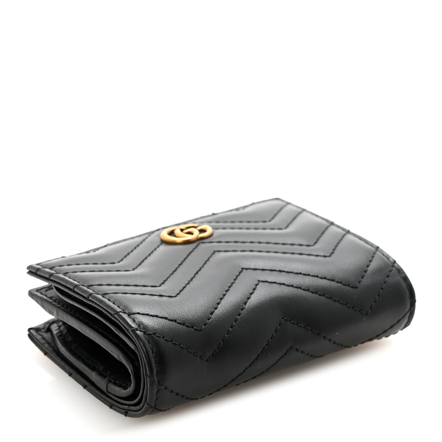 Gucci Calfskin Matelasse GG Marmont Card Case Wallet Black 4 of 8