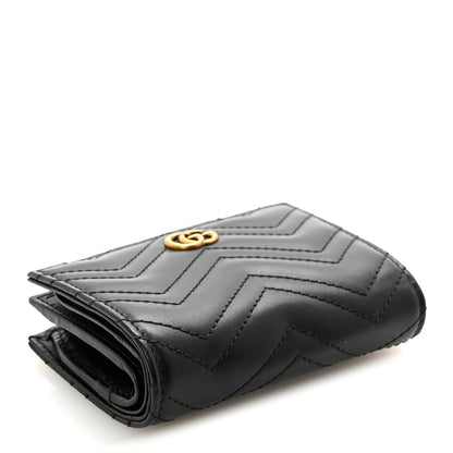 Gucci Calfskin Matelasse GG Marmont Card Case Wallet Black 4 of 8