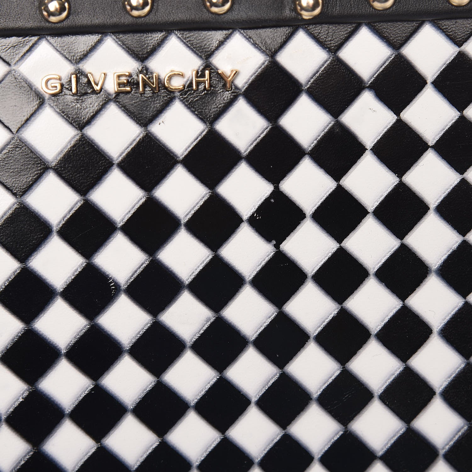 Givenchy Lambskin Medium Zip Pouch Black White 9 of 10